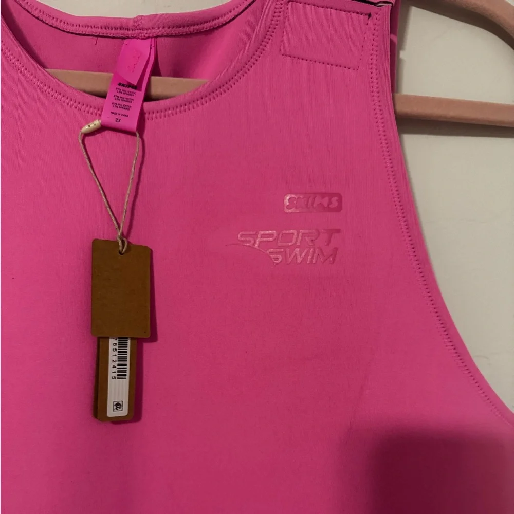 SKIMS Neon Pink Sleeveless Swim Coverup Wetsuit